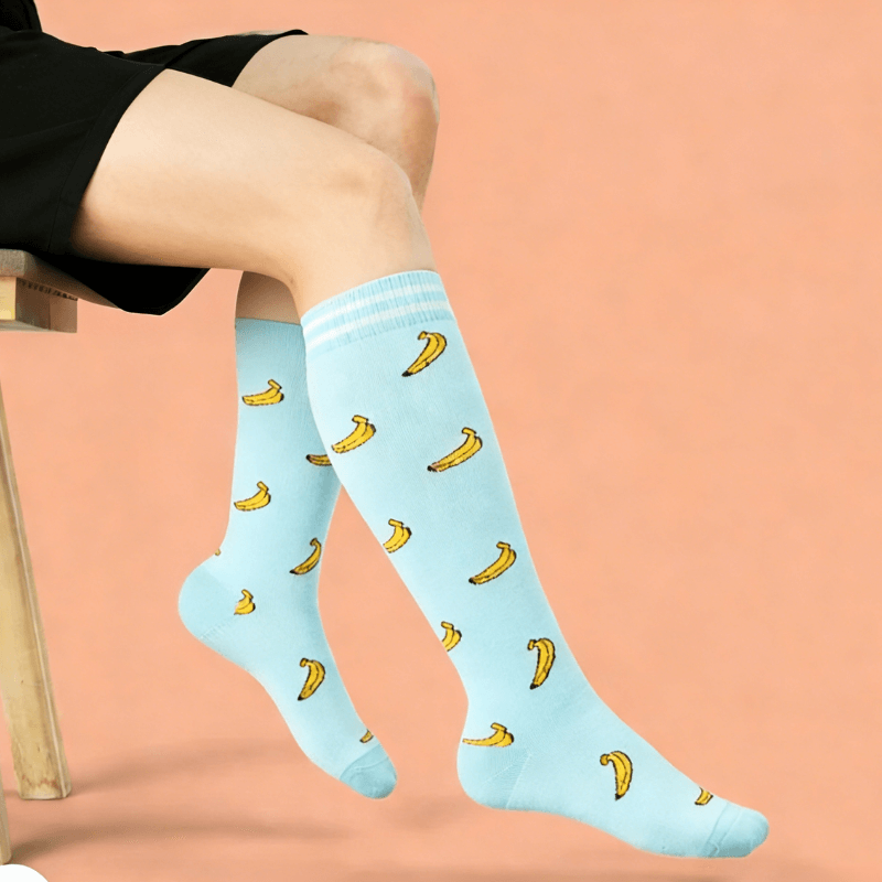 Clomii Banana Garden Compression Knee-High Socks