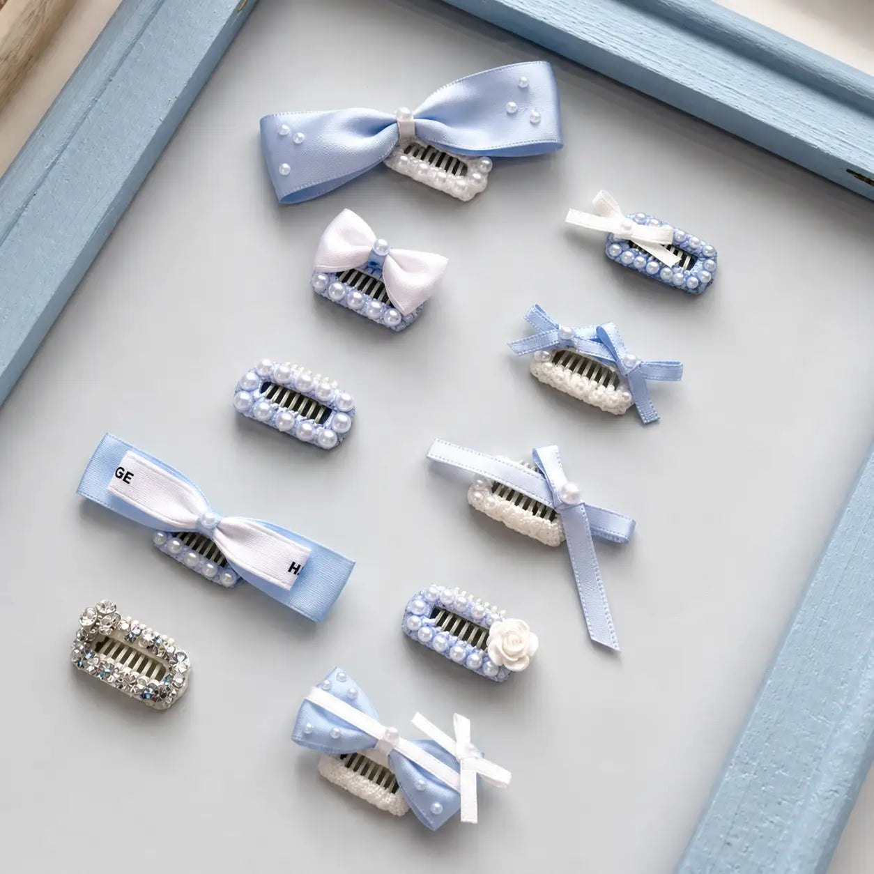 Blue Pearl Dog Hair Clips