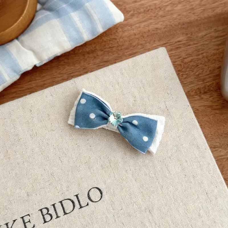 Denim Heart Dog Hair Clips