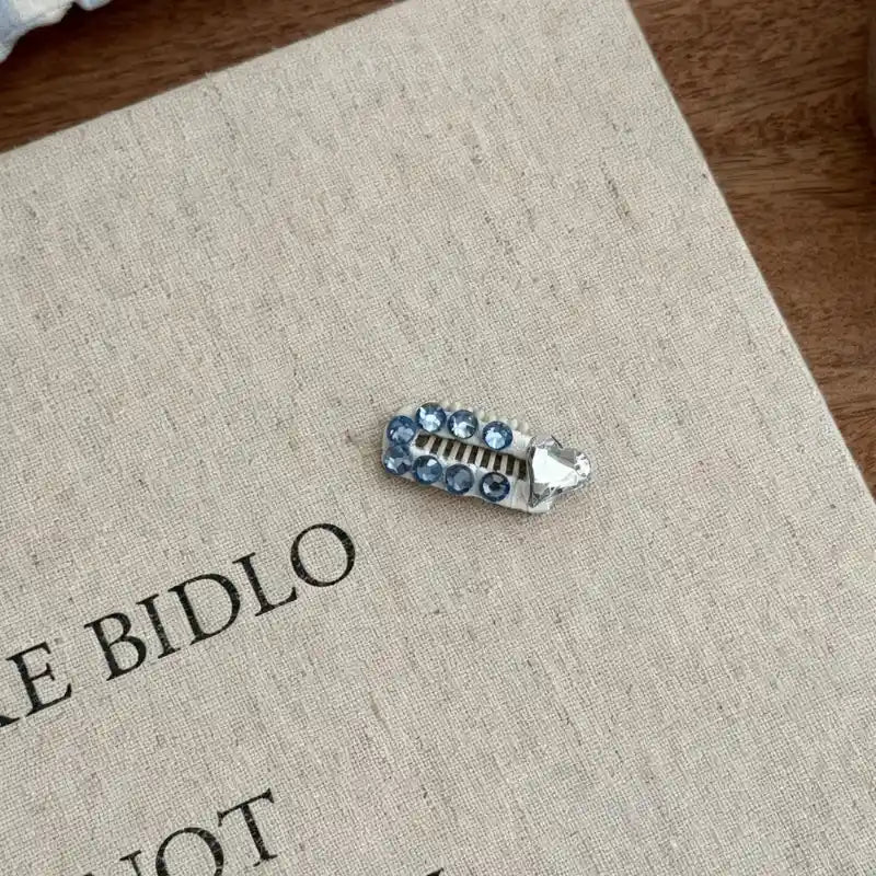 Denim Heart Dog Hair Clips