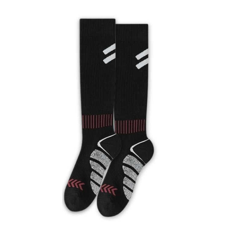 Clomii Everyday Stretch Knee-High Compression Socks Black with Red