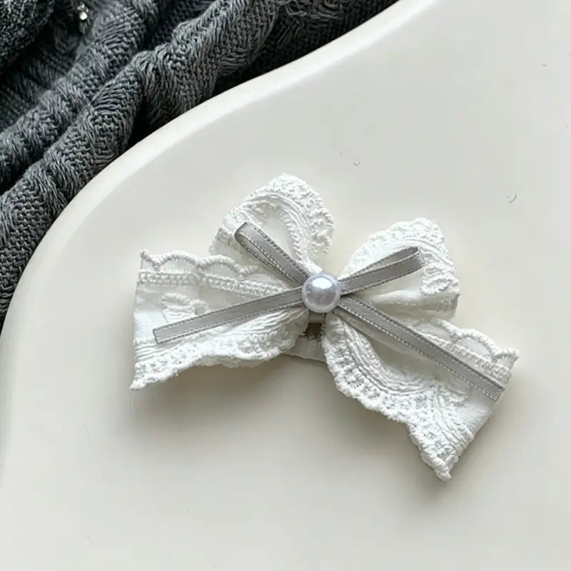 Pearl Lace Dog Hair Clips