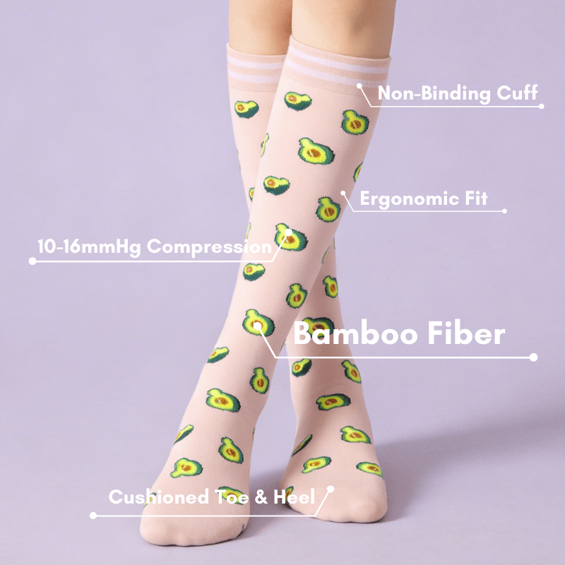 Clomii Avocado Garden  Knee-High Compression Socks