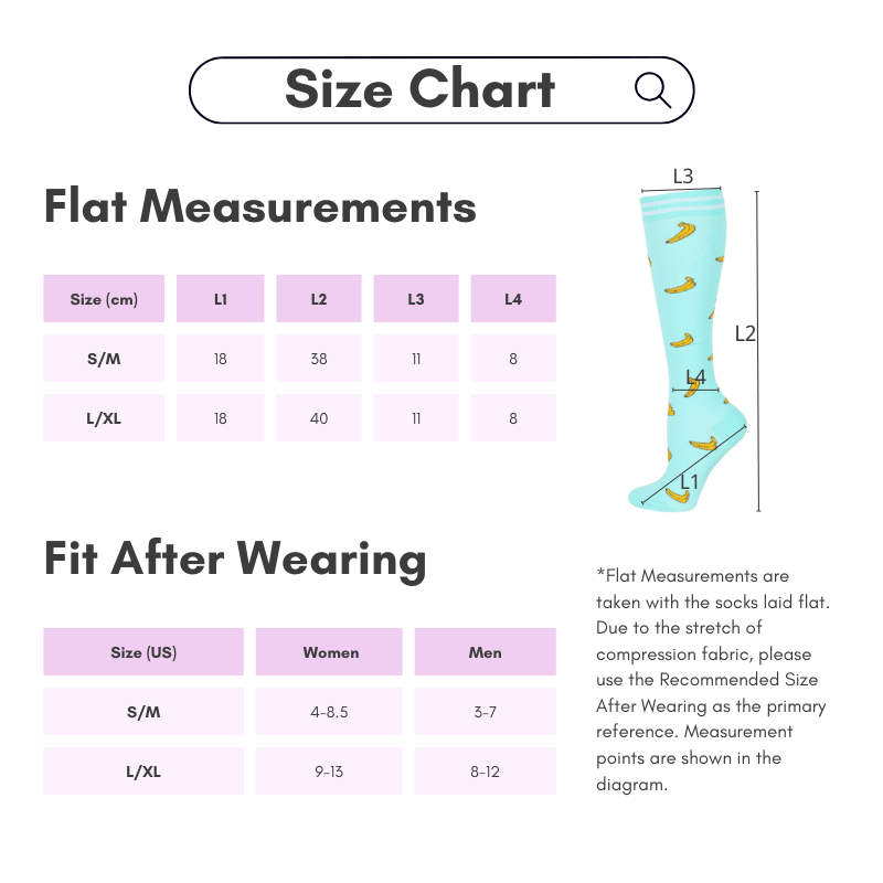 Clomii Banana Garden Compression Knee-High Socks
