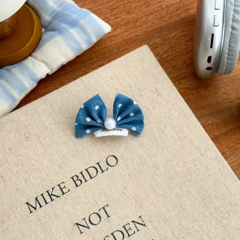 Denim Heart Dog Hair Clips