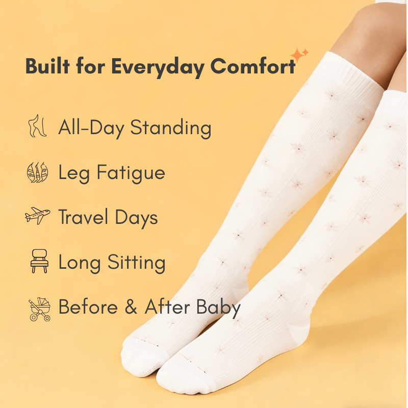 Clomii Everyday Bloom Knee-High Compression Socks