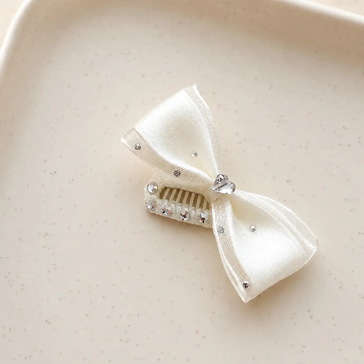 Ivory Crystal Dog Clips