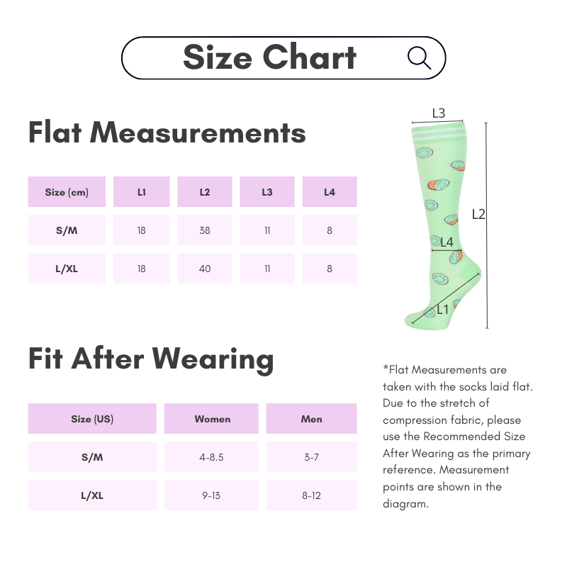 Clomii Kiwi Garden Compression Knee-High Socks