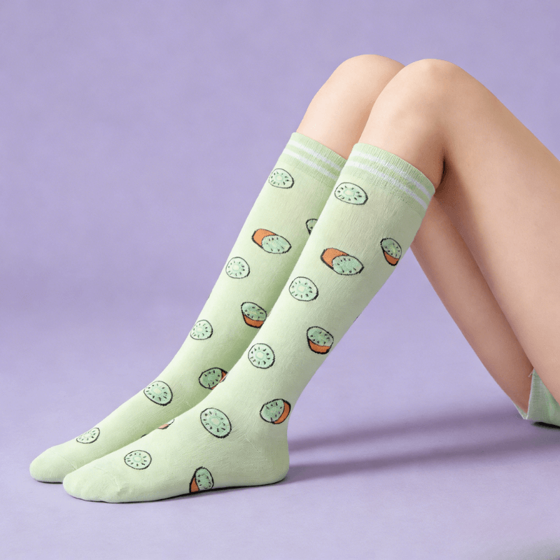 Clomii Kiwi Garden Compression Knee-High Socks