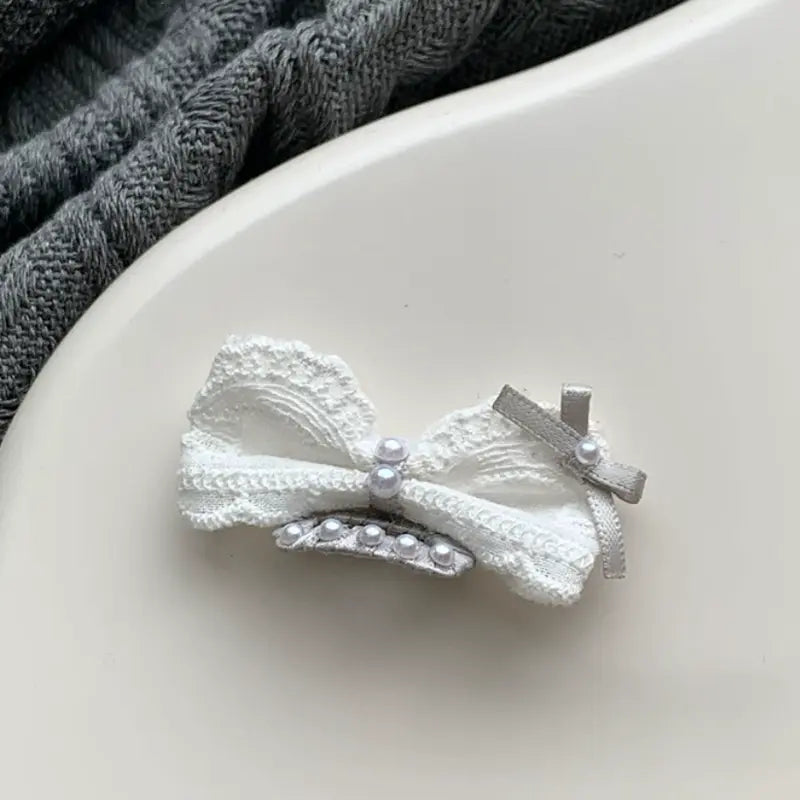 Pearl Lace Dog Hair Clips